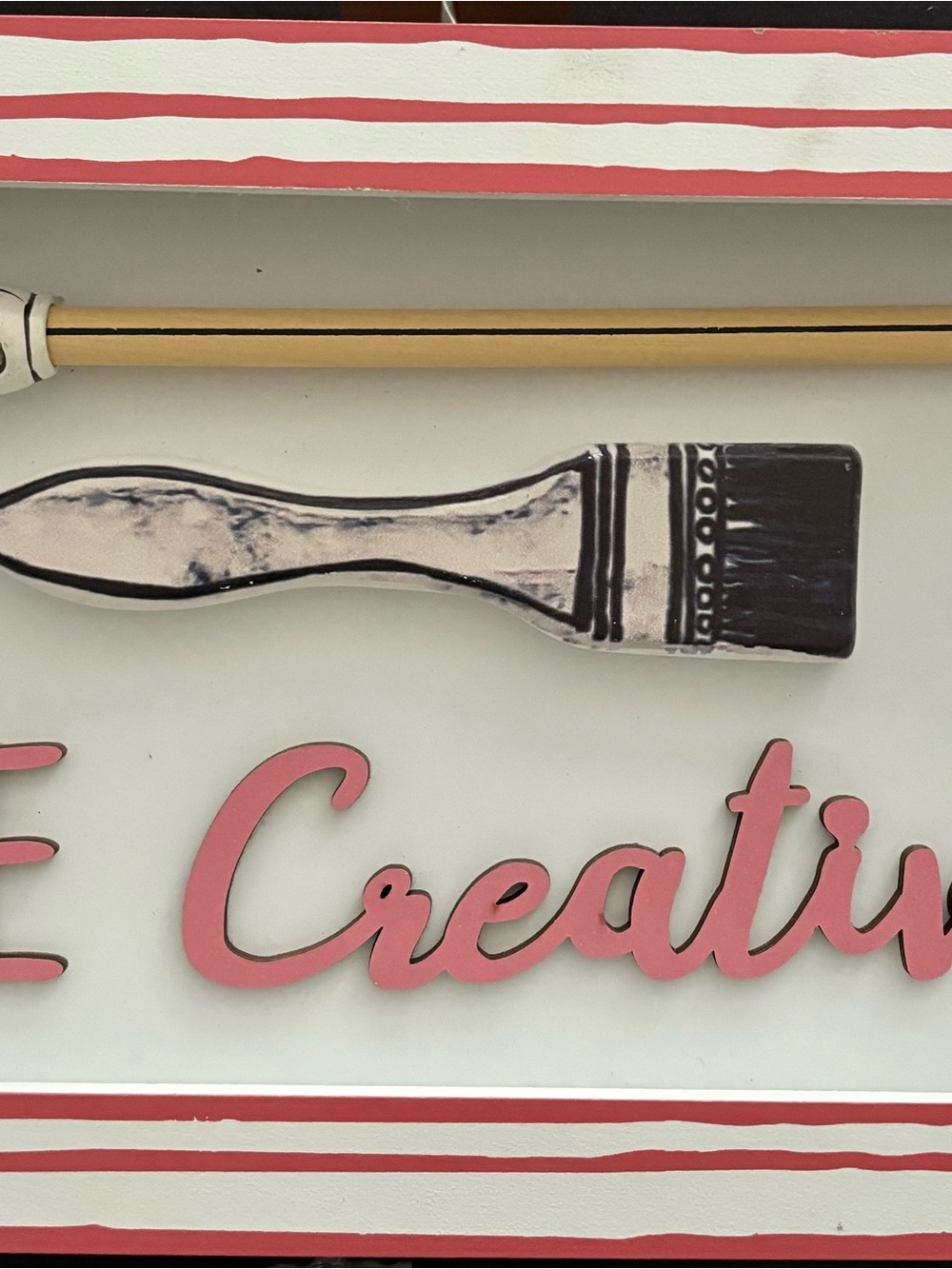 Ashland Pink and White 'Creative' Wall Sign with Paintbrush Accent
